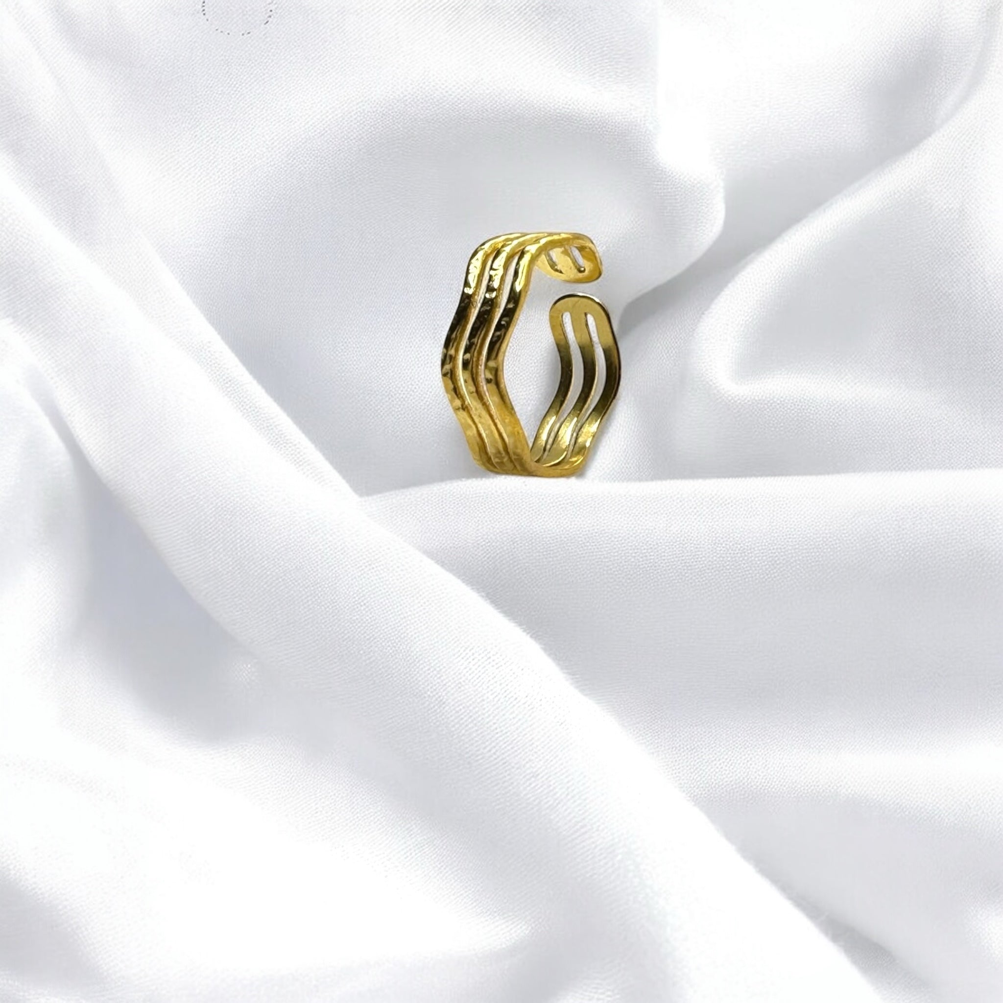 Anello marea gold regolabile Sharifa Crystals
